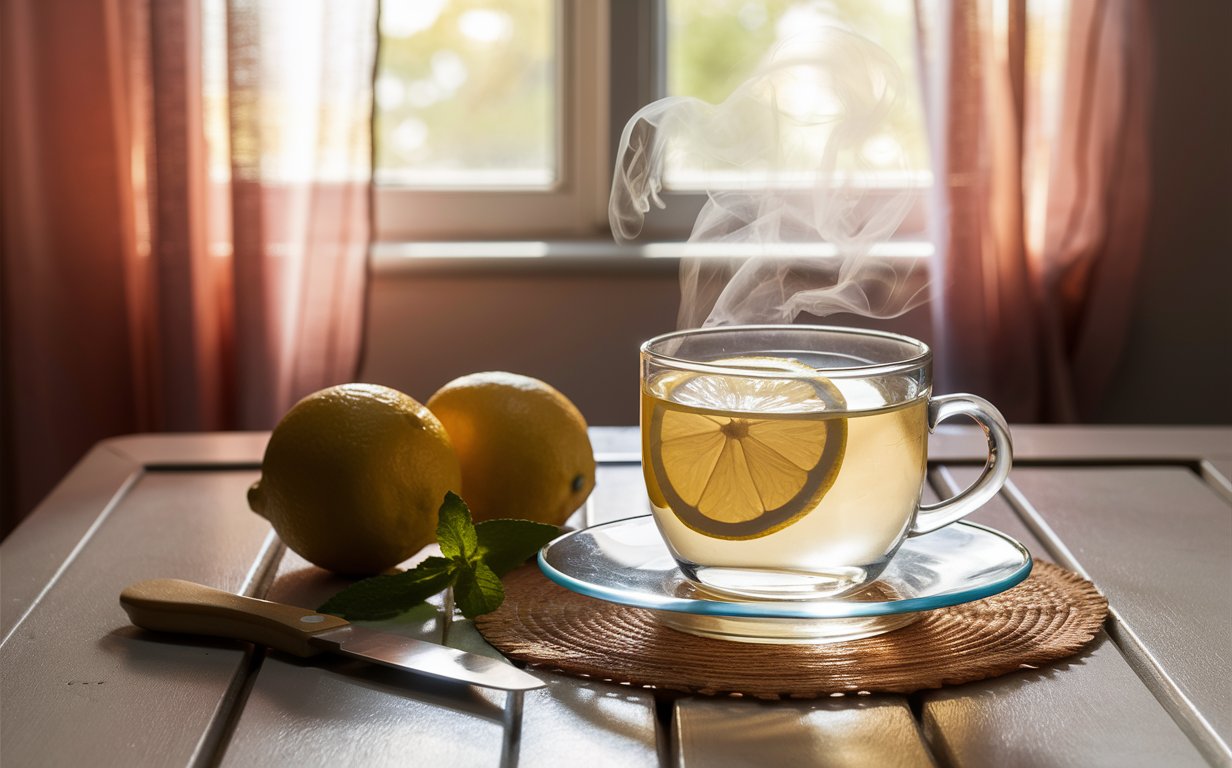 5 Timeless Wellhealth Ayurvedic Health Tips for a Balanced Life a serene morning scene featuring a steaming cup of c4WSxbedQJmz7P Mf9 BTw nD5q0tkHSPC4UUPgx1Nkng